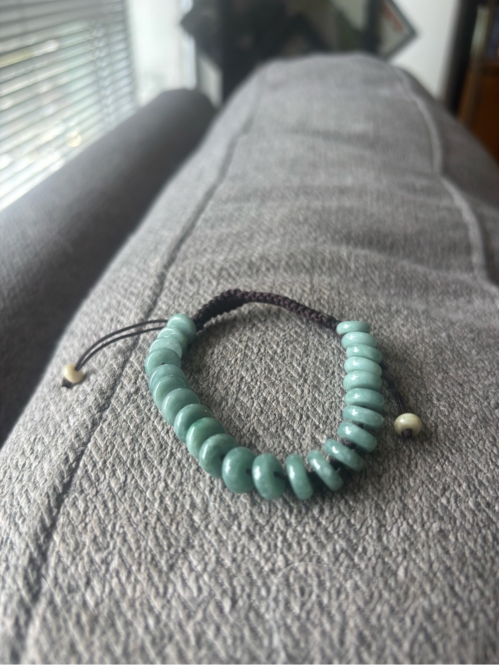 Jadeite Disc Adjustable Bracelet